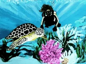 inspired by nature a brief kinship sea turtle and a diver meet underwater