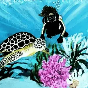 inspired by nature a brief kinship sea turtle and a diver meet underwater