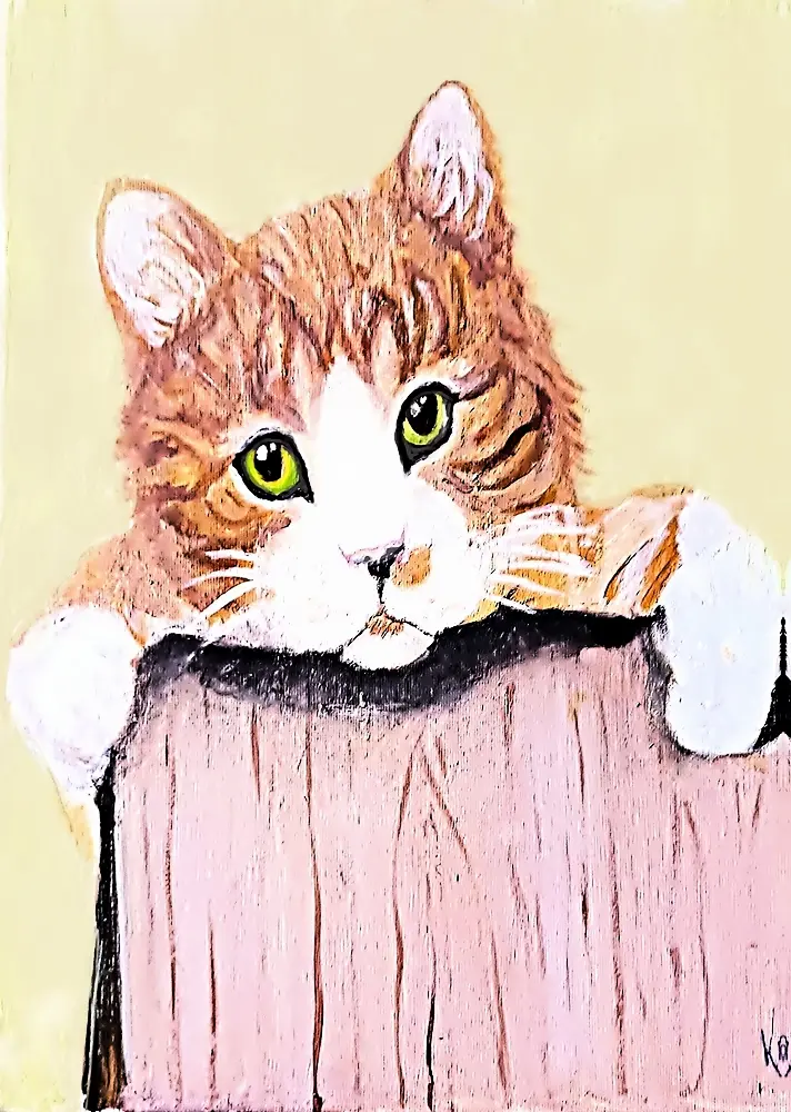 designs services example artwork of an orange tabby cat